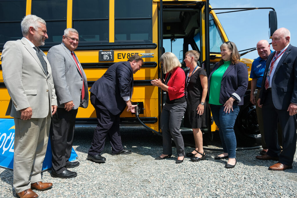 Chesterfield Leaders Gather to ‘Plug-in’ New Electric School Buses During Thursday Ceremony
